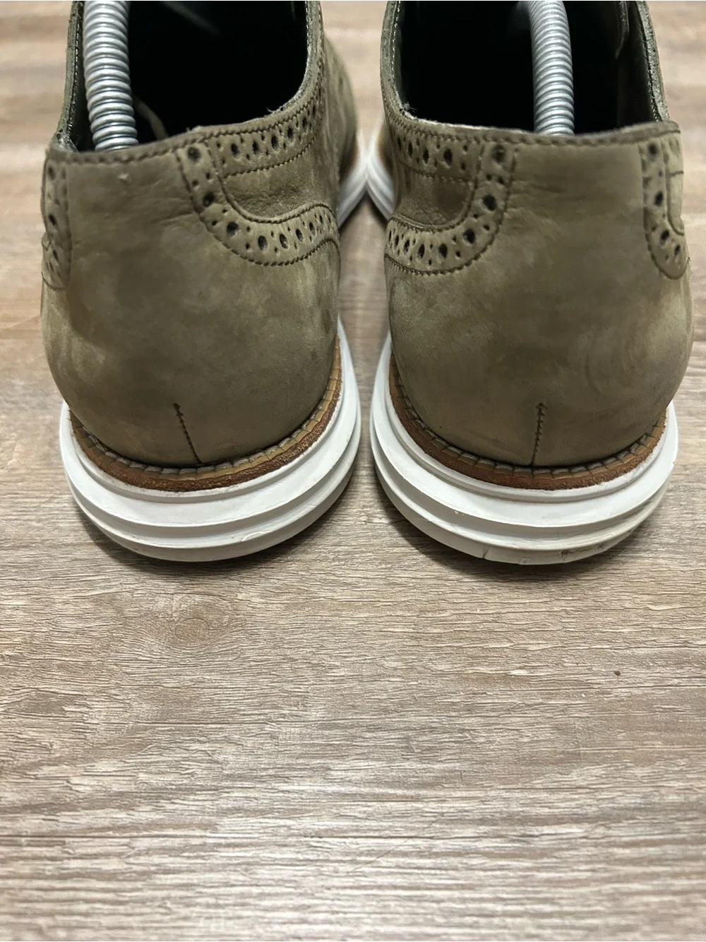 Cole Haan Lunargrand Men's  Size 11 M Olive Green Suede Wingtip Oxford Shoes